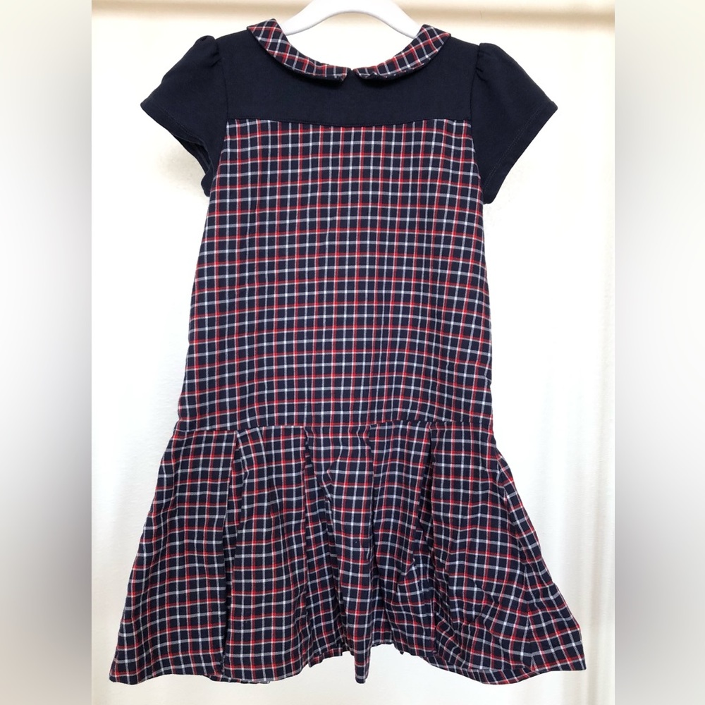 Janie and Jack Navy Plaid Twill Dress